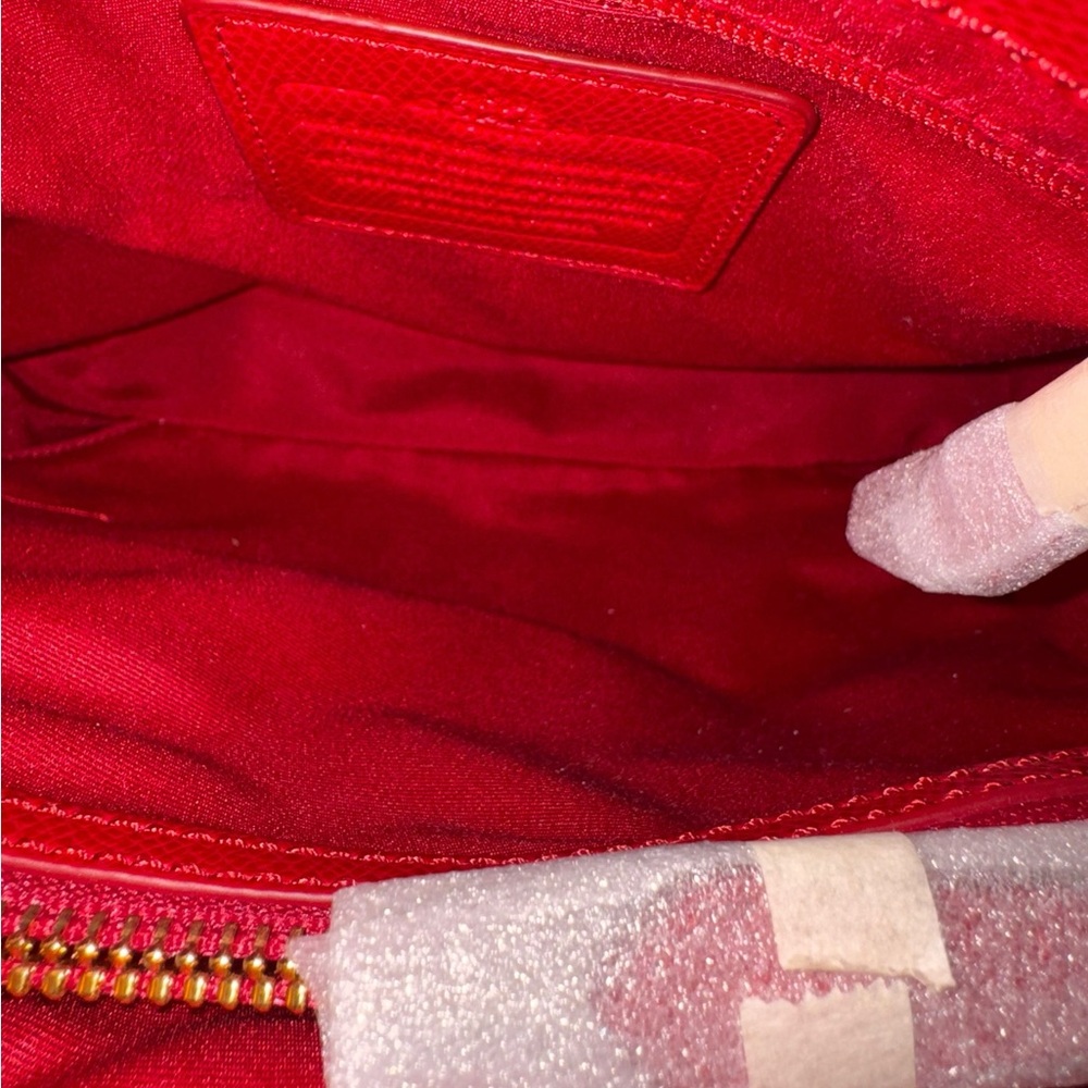 Coach Red Minetta Satchel with unbranded Cherry Charm and Coach Dustbag NWT - Picture 9 of 11